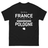 T-shirt Pologne noir - Je vis en France mais mon histoire commence