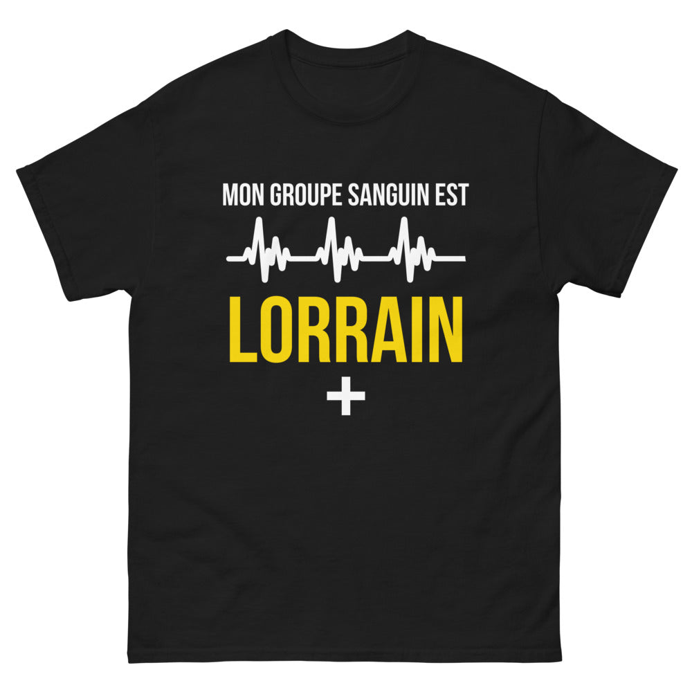 T-shirt Lorraine noir - Mon groupe sanguin est Lorrain