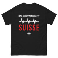 Thumbnail for T-shirt Suisse noir - Mon groupe sanguin est Suisse