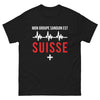 T-shirt Suisse noir - Mon groupe sanguin est Suisse