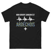 T-shirt Ardèche noir - Mon groupe sanguin est Ardéchois