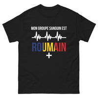 Thumbnail for T-shirt Roumain noir - Mon Groupe Sanguin Est Roumain