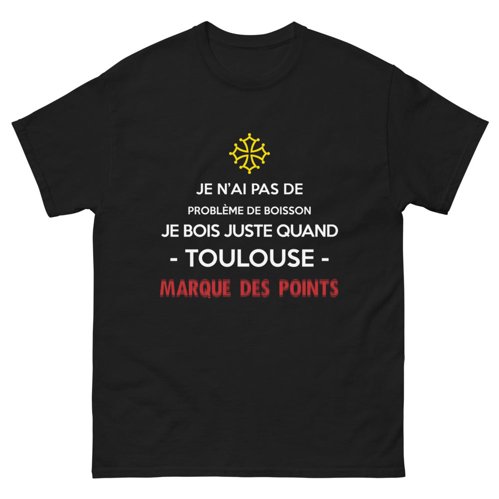 T-shirt Toulouse noir - Je n'ai pas de problème de boisson