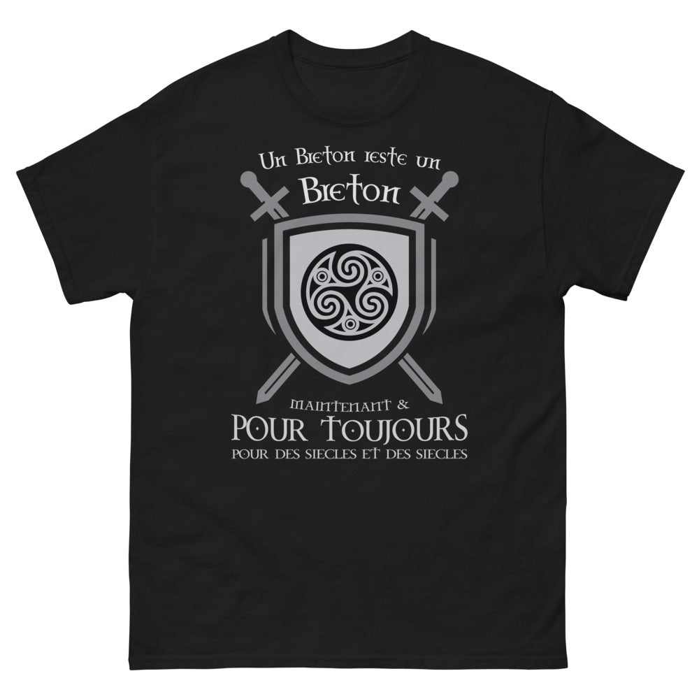 T-shirt Bretagne noir - Un breton reste un breton pour toujours