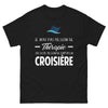 T-shirt Croisière noir - Pas besoin de thérapie, juste l'océan face