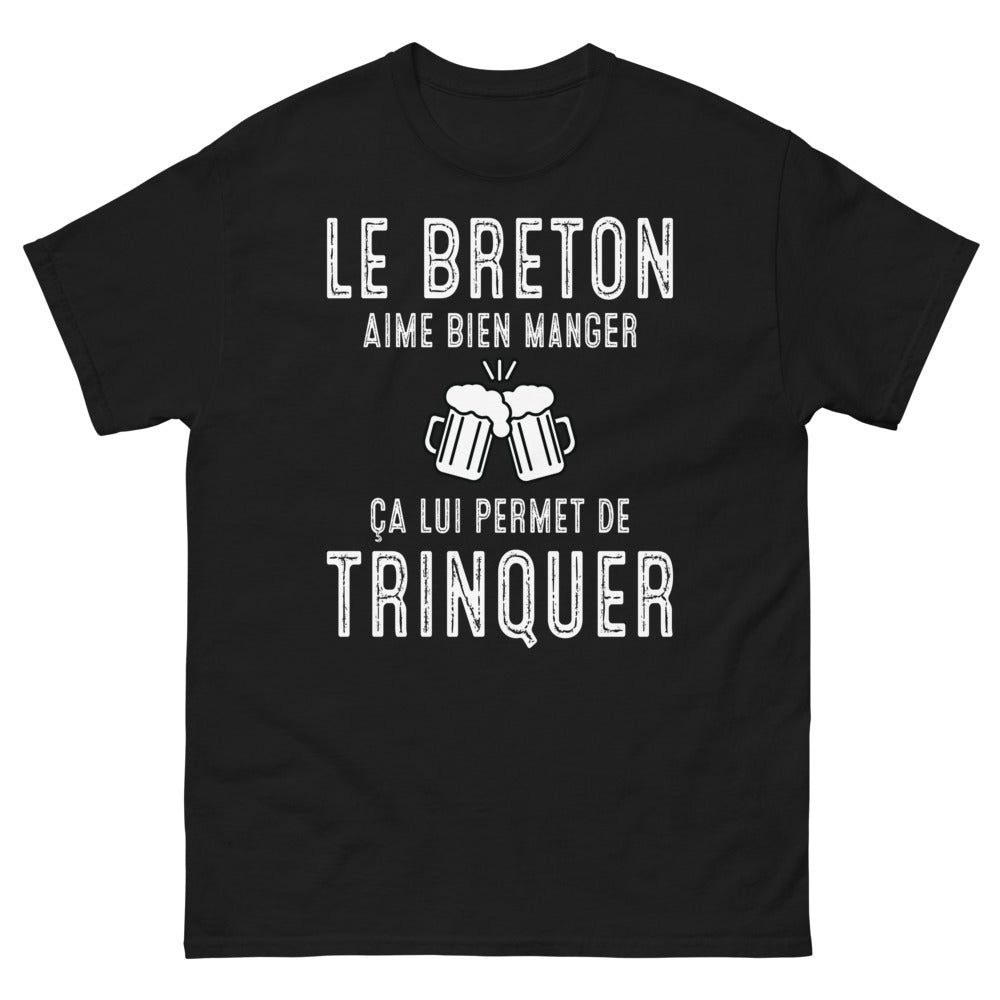 T-shirt Bretagne noir - Le Breton aime bien manger