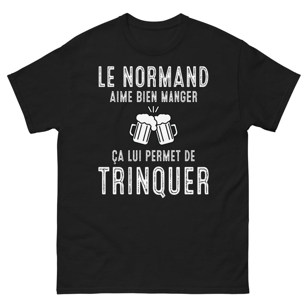T-shirt Normandie noir - Le Normand aime bien manger