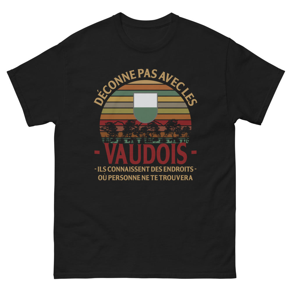 T-shirt Vaudois noir - Déconne pas avec les Vaudois