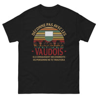 Thumbnail for T-shirt Vaudois noir - Déconne pas avec les Vaudois