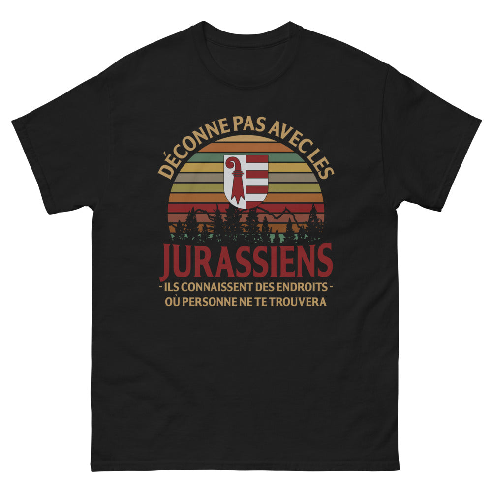 T-shirt Jurassien noir - Ne déconnez pas avec les Jurassiens