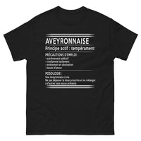 Thumbnail for T-shirt Aveyron noir - Tempérament et précautions d'emploi