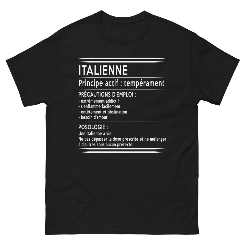 T-shirt Italie noir - Une Italienne en Affection