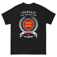 Thumbnail for T-shirt Normand noir - Français par obligation, Normand par le cœur