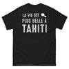 T-shirt Tahiti noir - La vie est plus belle à Tahiti face