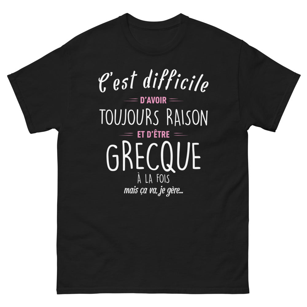 T-shirt Grecque noir - Être toujours la voix de la raison