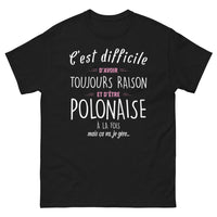 Thumbnail for T-shirt Pologne noir - C'est difficile d'avoir toujours raison