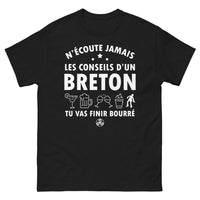 Thumbnail for T-shirt Bretagne noir - N'écoute jamais les conseils d'un Breton