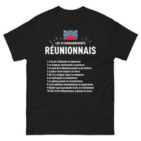 Thumbnail for T-shirt Réunion noir - Les 10 Commandements Réunionnais