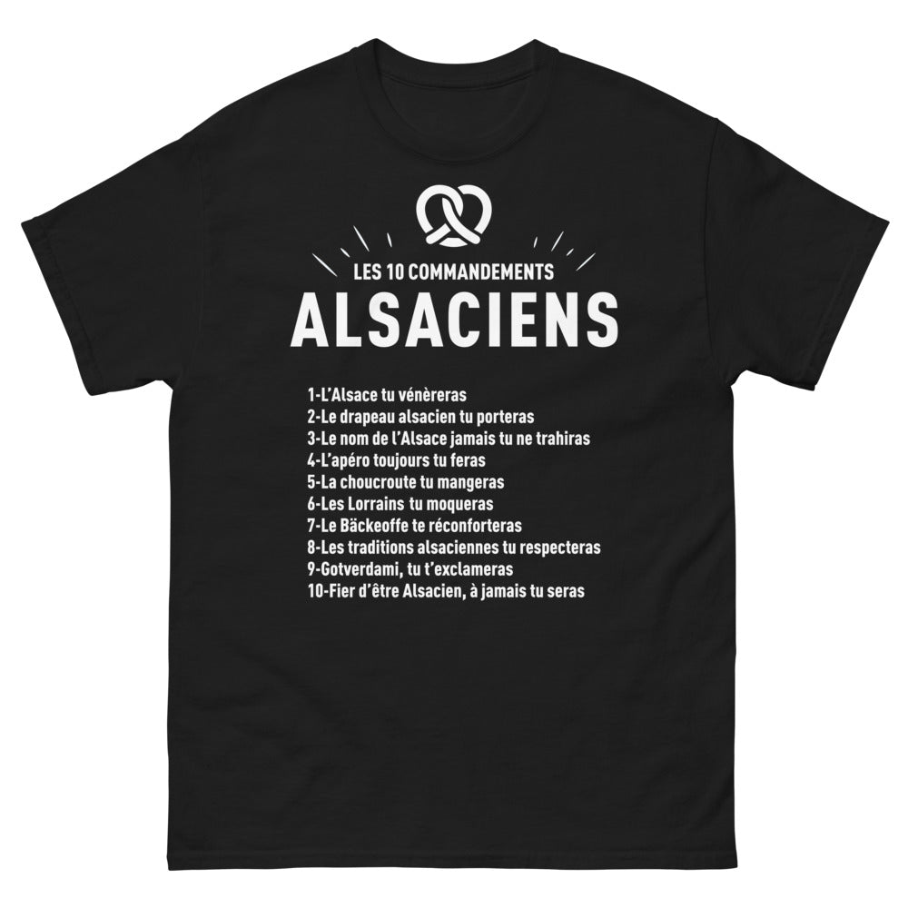 T-shirt Alsace noir - Les 10 Commandements Alsaciens