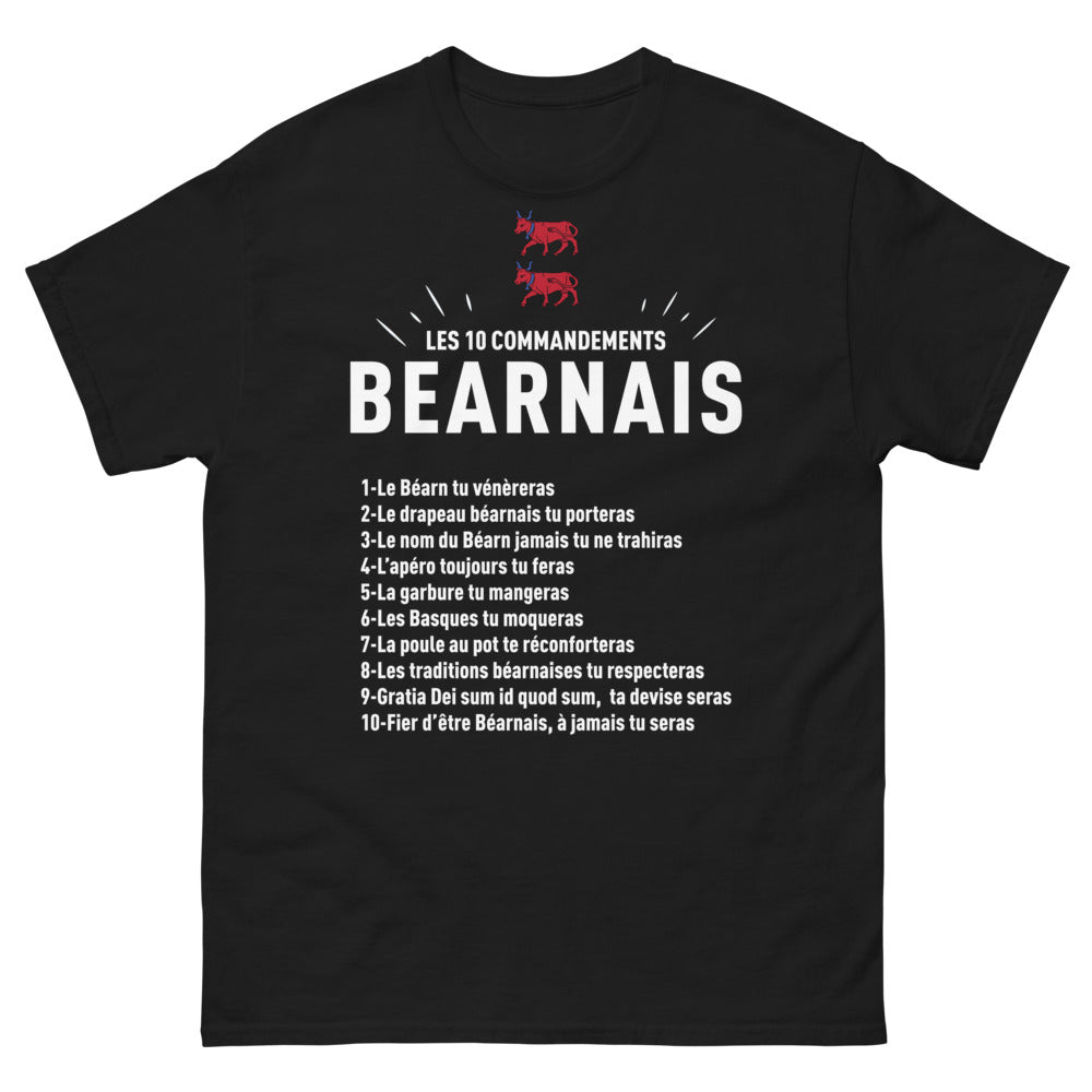 T-shirt Béarn noir - 10 Commandements des traditions locales