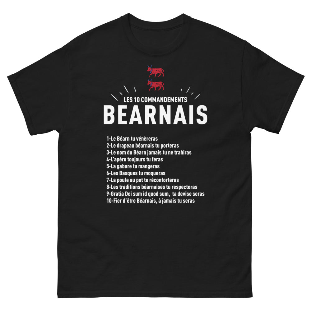 T-shirt Béarnais noir - Les Dix Commandements du Béarn