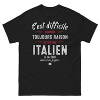 Thumbnail for T-shirt Italie noir - C'est difficile d'avoir toujours raison