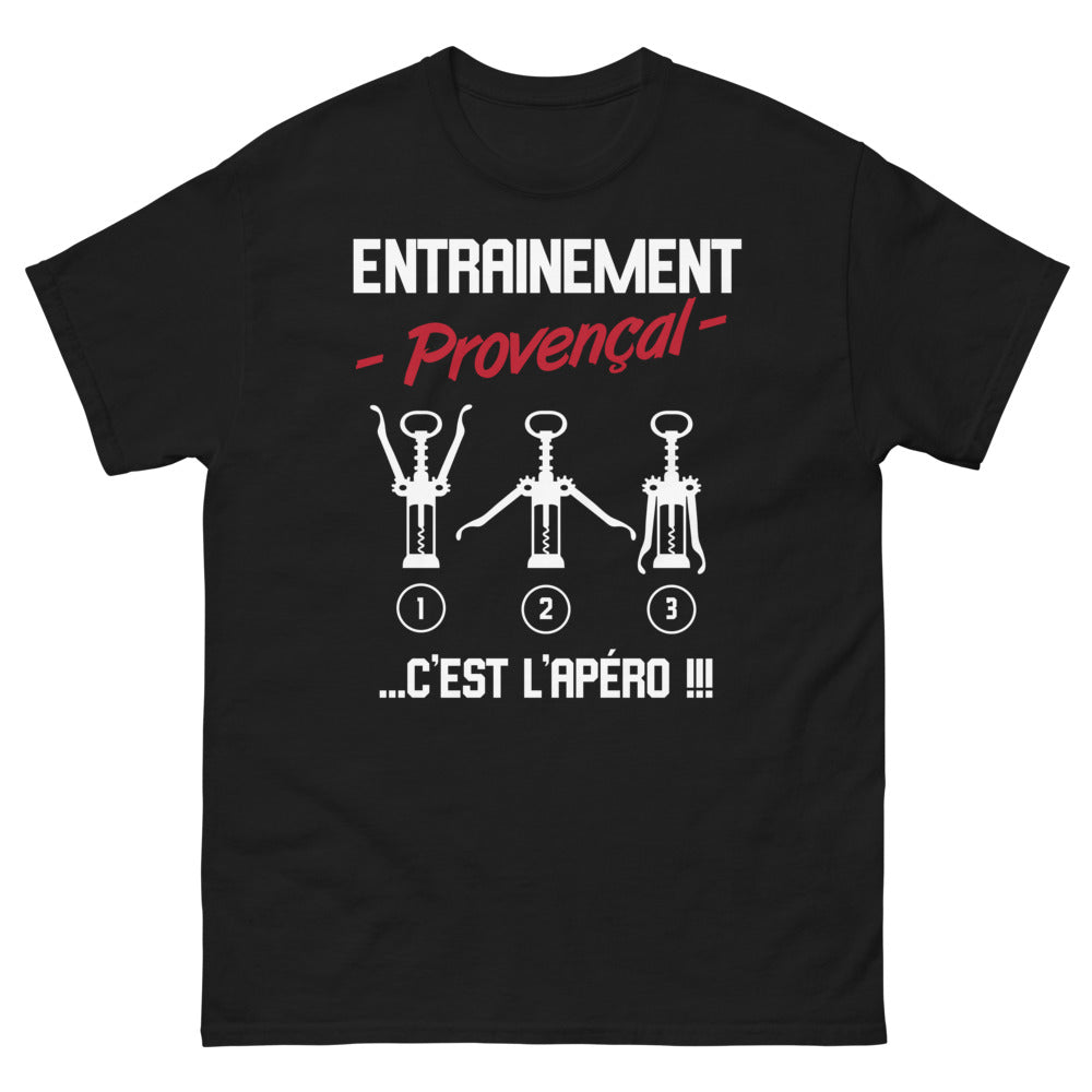 T-shirt Provence noir - Entraînement à l'apéro humoristique