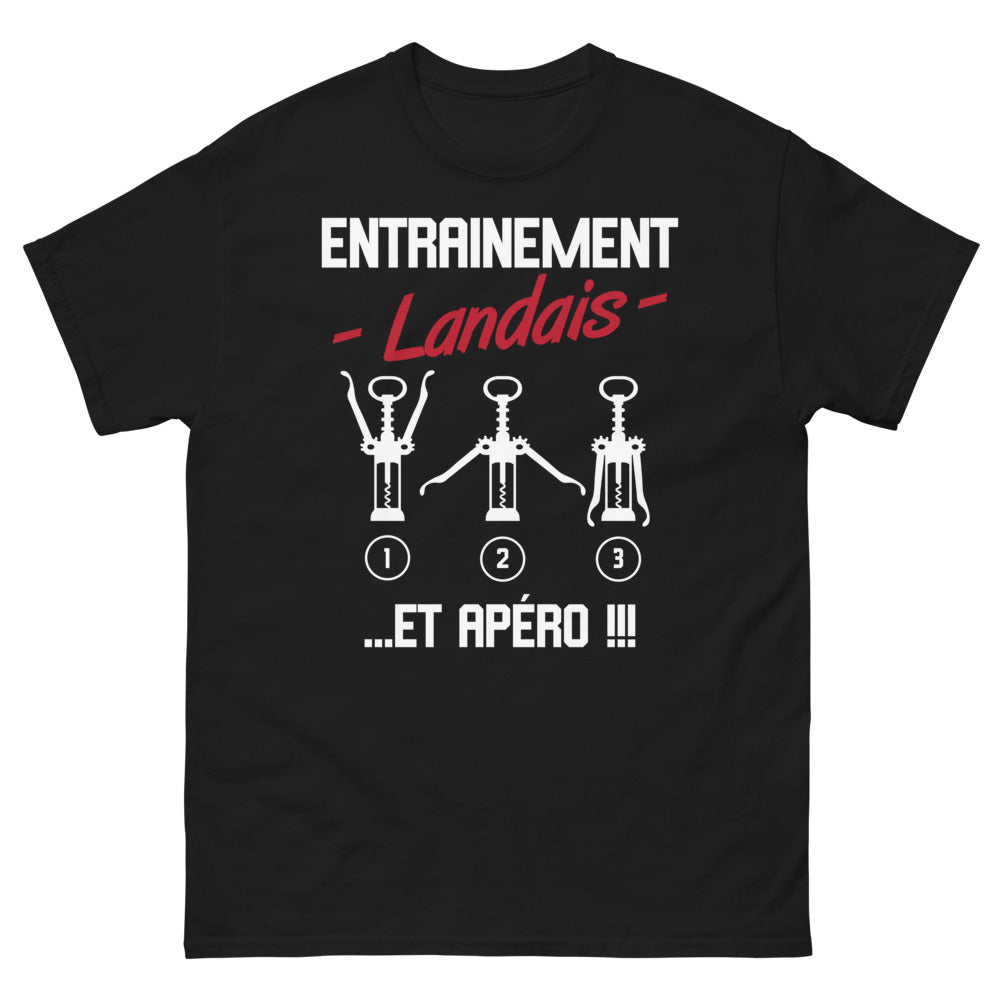 T-shirt Landais noir - Entraînement et apéro humoristique