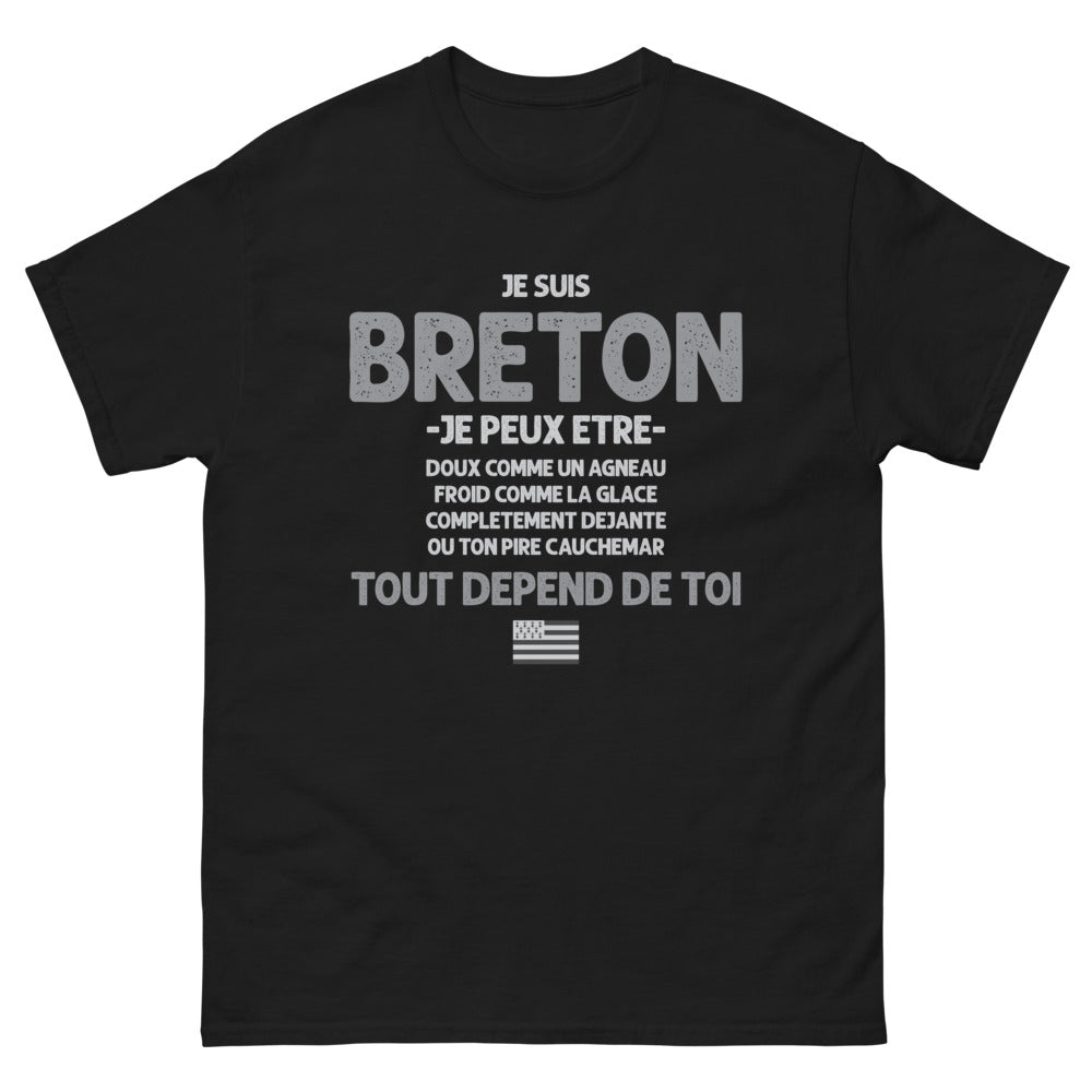 T-shirt Bretagne noir - Je suis Breton, doux ou déjanté