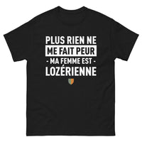Thumbnail for T-shirt Lozérien noir - Rien ne me fait peur, ma femme est Lozérienne