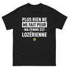 T-shirt Lozérien noir - Rien ne me fait peur, ma femme est Lozérienne