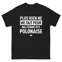 Thumbnail for T-shirt Pologne noir - Plus rien ne me fait peur, ma femme est polonaise