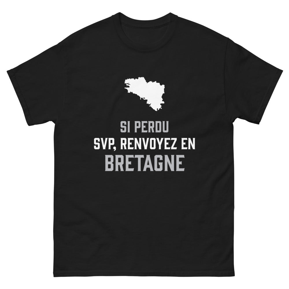 T-shirt Bretagne noir - Si perdu, svp renvoyez en Bretagne
