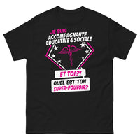 Thumbnail for T-shirt Éducative Sociale noir - Quel est ton super pouvoir ?