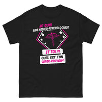Thumbnail for T-shirt Aide Médico-Psychologique noir - Quel est ton super pouvoir ?