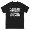 T-shirt Infirmière noir face - Rien ne me fait peur, ma femme est infirmière