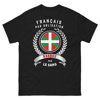 Thumbnail for T-shirt Basque noir - Français par Obligation, Basque par le Sang