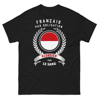 Thumbnail for T-shirt Alsace noir - Français par Obligation, Alsacien par le Sang