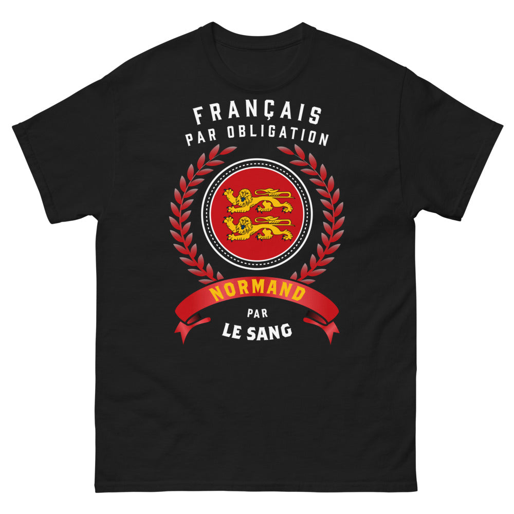 T-shirt Normand noir - Français par Obligation, Normand par le Sang