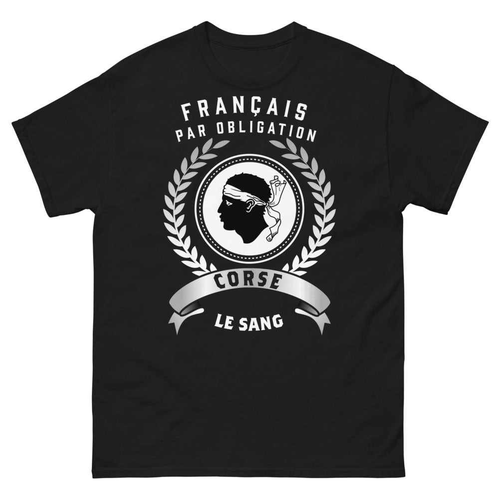 T-shirt Corse noir - Français par Obligation, Corse de Sang