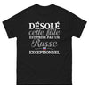 T-shirt Fille noir - Désolée, cette fille est prise par un Russe exceptionnel