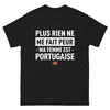 T-shirt Portugal noir - Rien ne me fait peur, ma femme est Portugaise