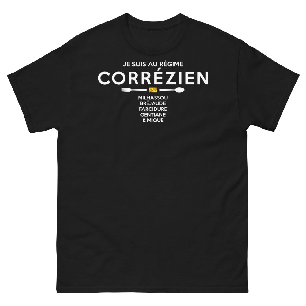 T-shirt Corrèze noir - Je suis au régime Corrézien
