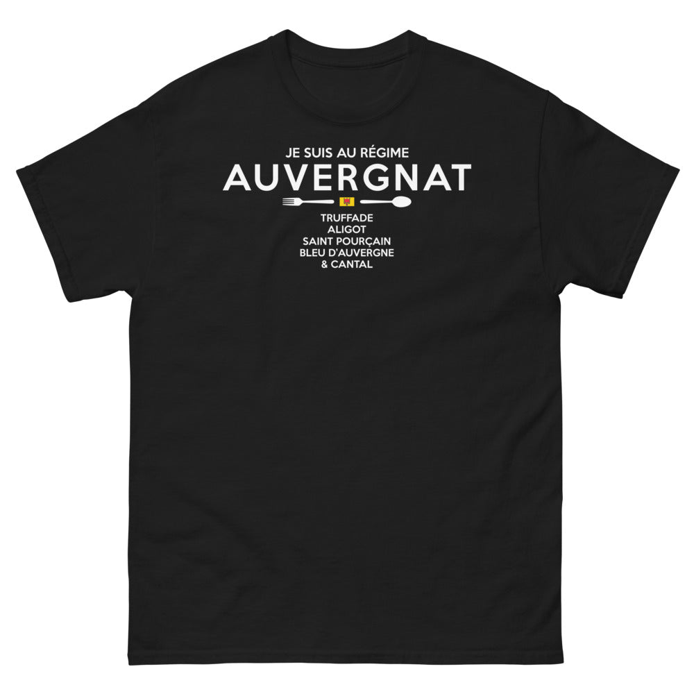 T-shirt Auvergne noir - Je suis au régime auvergnat truffade aligot
