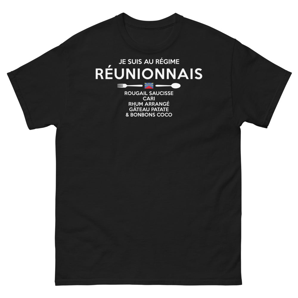 T-shirt Réunion noir - Je suis au Régime Réunionnais