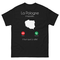 Thumbnail for T-shirt Pologne noir - La Pologne m'appelle, un hommage humoristique