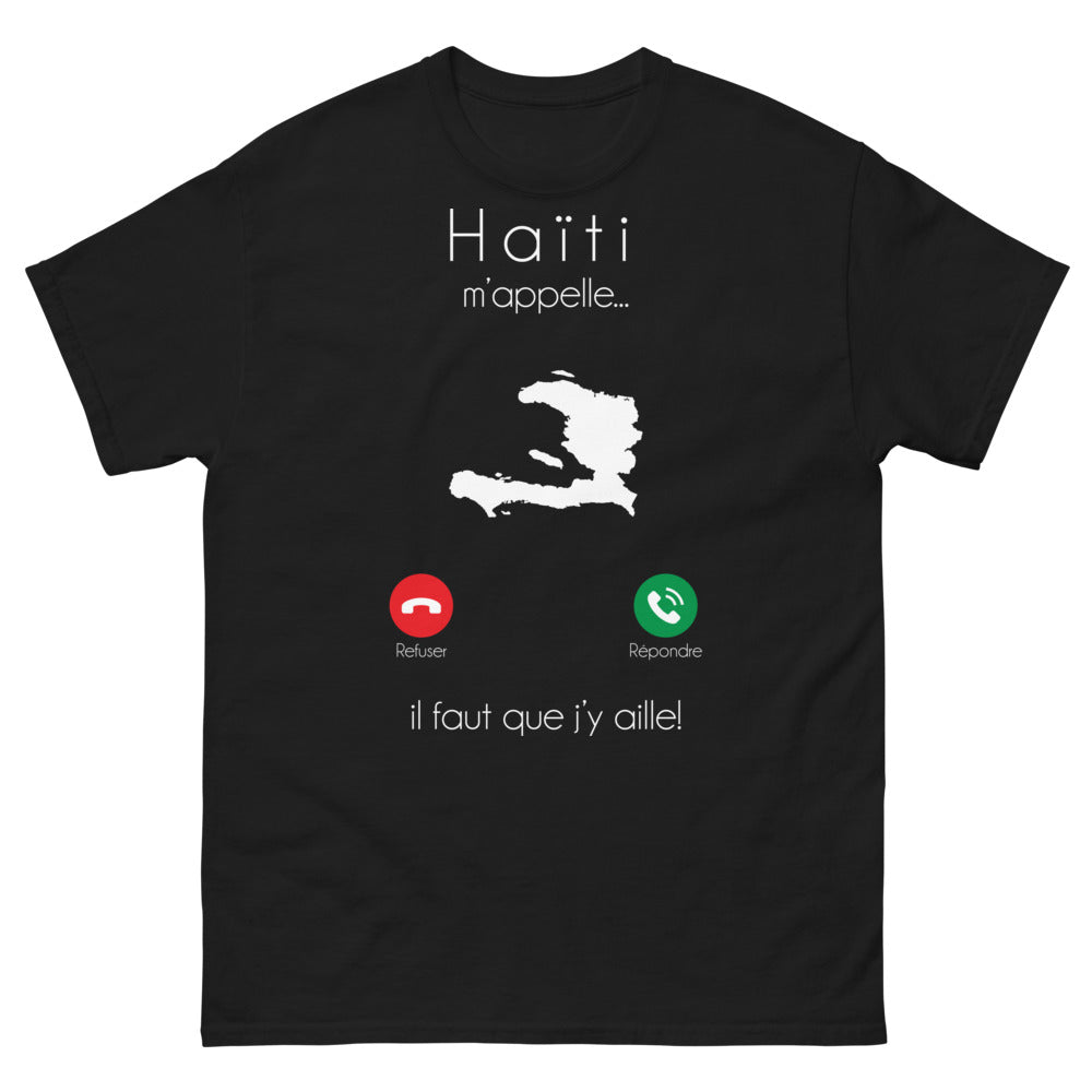 T-shirt Haïti noir - M'appelle, Il Faut Que J'y Aille