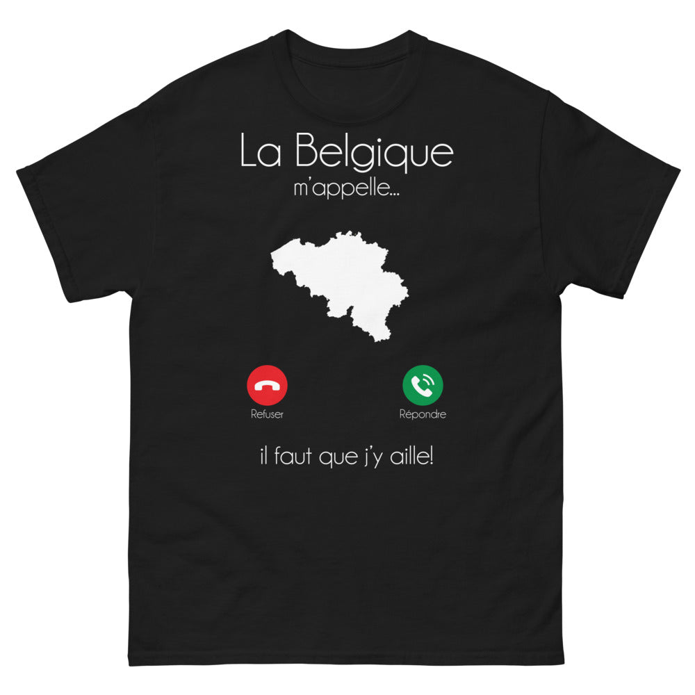 T-shirt Belgique noir - La Belgique m'appelle, il faut y aller