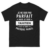 Thumbnail for T-shirt Tahiti noir - Je ne suis pas parfait mais je suis Tahitien