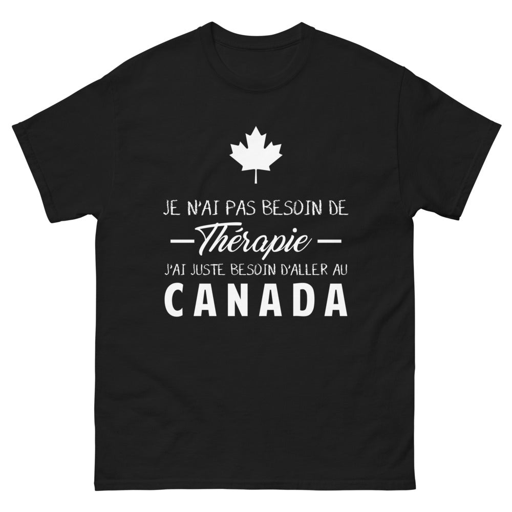 T-shirt Canada noir - Je n'ai pas besoin de thérapie